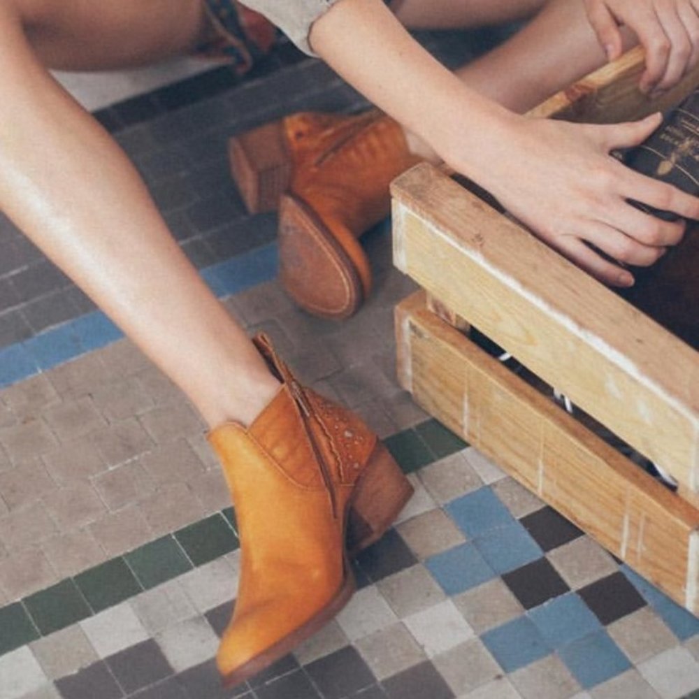 Western Low Leather Stud Bootie